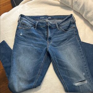 Old Navy Women's Distressed Blue Skinny Jeans